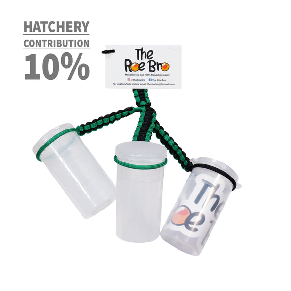The Roe Bro Triple Bait Holder: Green & Black