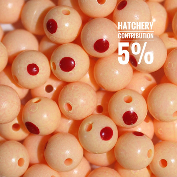 Troutbeads.com Peach Fuzz Blood Dot Eggs